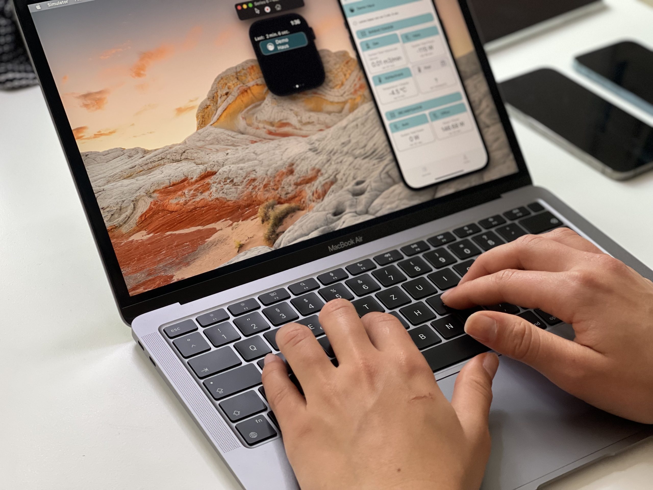 MERICK Messwerte auf Laptop, Smartphone und Smartwatch